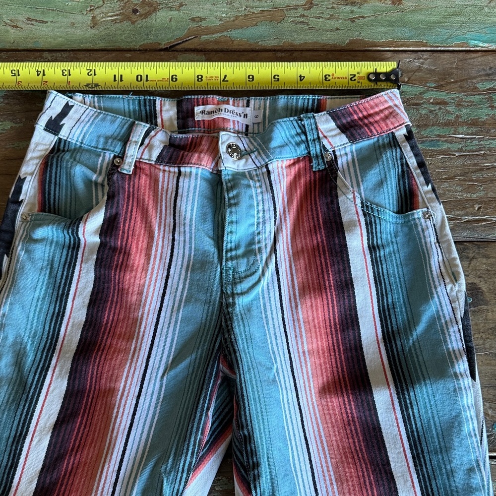 Vibrant Striped Flare Jeans - Picture 7 of 9